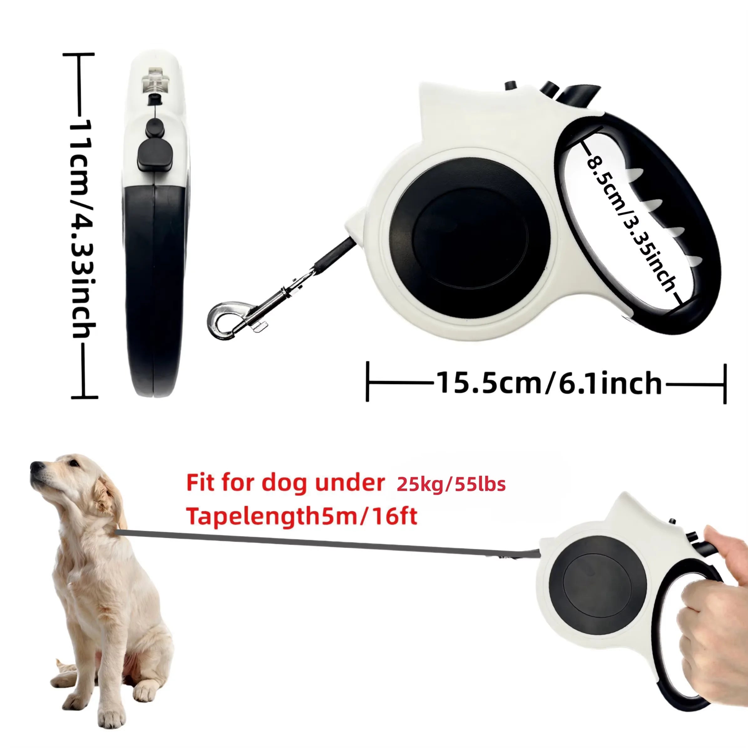 Retractable Dog Lead / Leash with Torch / Flashlight